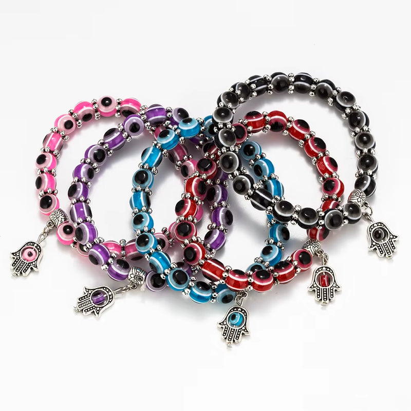 Load image into Gallery viewer, Fatima Hamsa Hand Bracelet Blue Evil Eye Charms Bracelets & Bangles