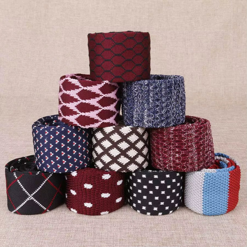 Load image into Gallery viewer, Brand New Men'S Knitted Fashion Tie Features Narrow Version Flat Head