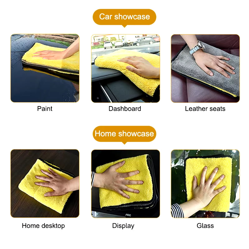 Load image into Gallery viewer, SEAMETAL Microfiber Car Washing Towel 400GSM Double-Sided Coral Velvet Clean Towels High Water Absorption Car Wash Drying Cloth