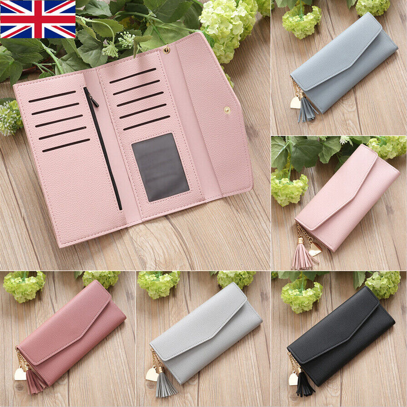 Load image into Gallery viewer, Women Ladies Leather Long Wallet Card Slot Key Holder Cash Coin Purse Clutch Bag
