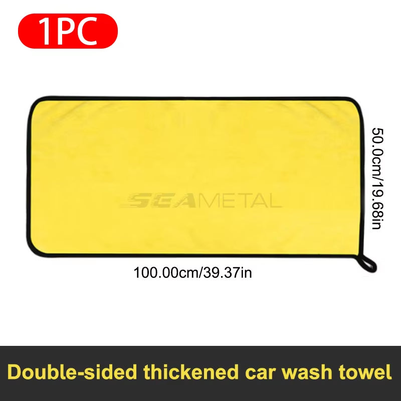 Load image into Gallery viewer, SEAMETAL Microfiber Car Washing Towel 400GSM Double-Sided Coral Velvet Clean Towels High Water Absorption Car Wash Drying Cloth