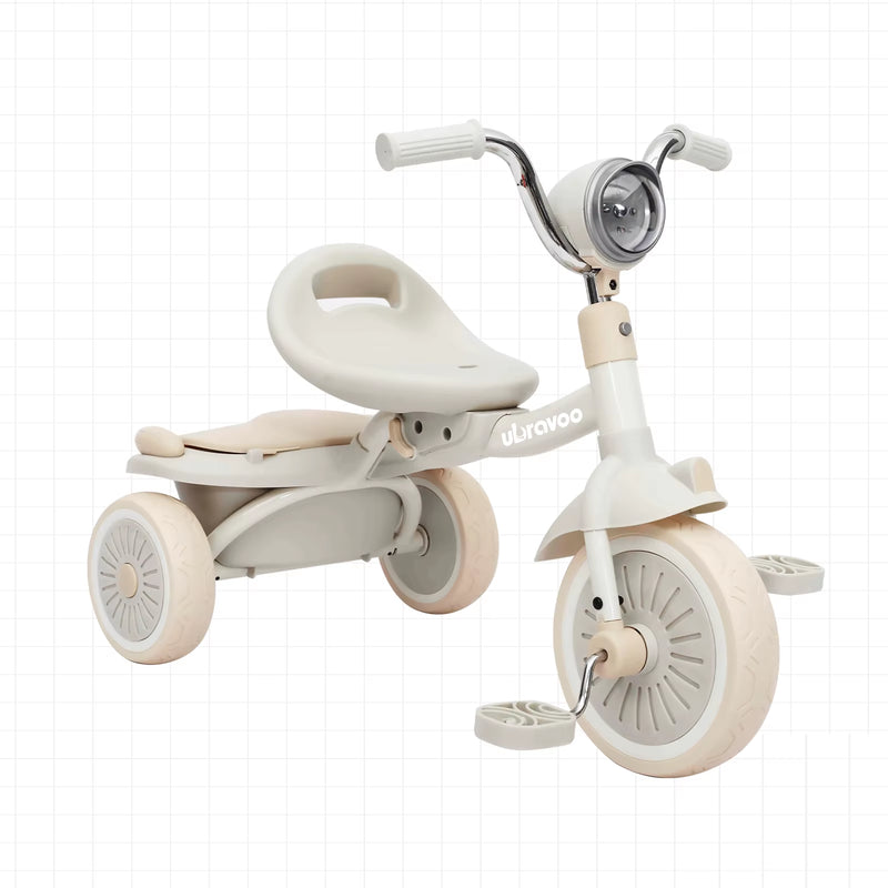 Load image into Gallery viewer, Baby Foldable Tricycle Trike with Pedals,Unique PU Wheels