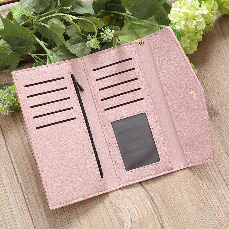 Load image into Gallery viewer, Women Ladies Leather Long Wallet Card Slot Key Holder Cash Coin Purse Clutch Bag