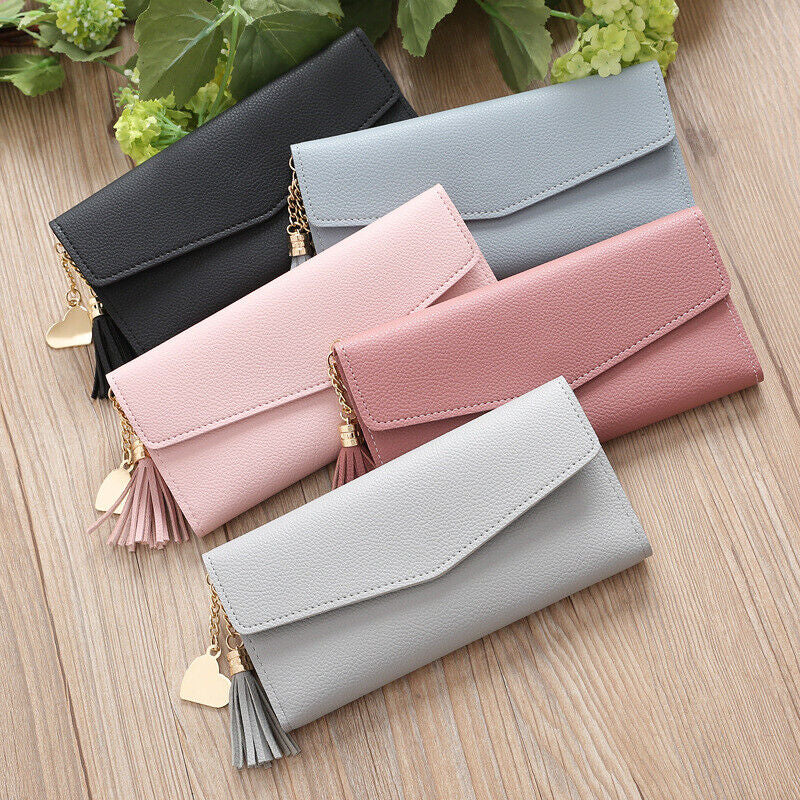 Load image into Gallery viewer, Women Ladies Leather Long Wallet Card Slot Key Holder Cash Coin Purse Clutch Bag