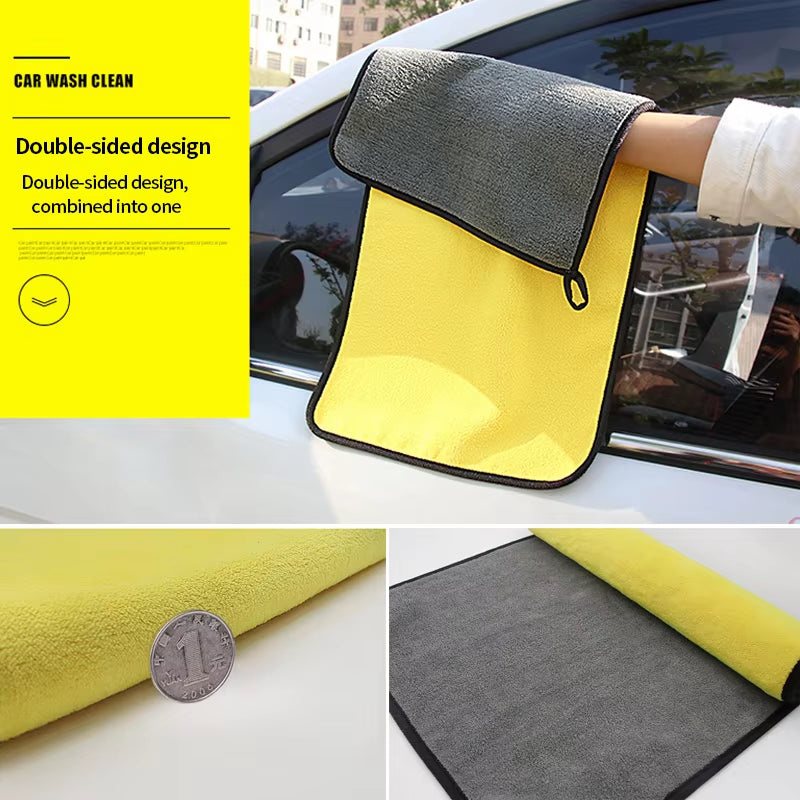 Load image into Gallery viewer, SEAMETAL Microfiber Car Washing Towel 400GSM Double-Sided Coral Velvet Clean Towels High Water Absorption Car Wash Drying Cloth