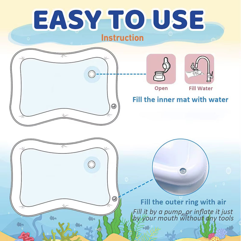 Load image into Gallery viewer,  Inflatable PVC Baby Playing Water Mat White Jellyfish Toddler