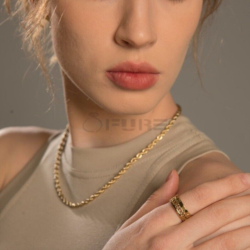 Load image into Gallery viewer, Women Men Gold Silver Twisted Rope Hip Hop Stainless Steel Long Chain Necklace