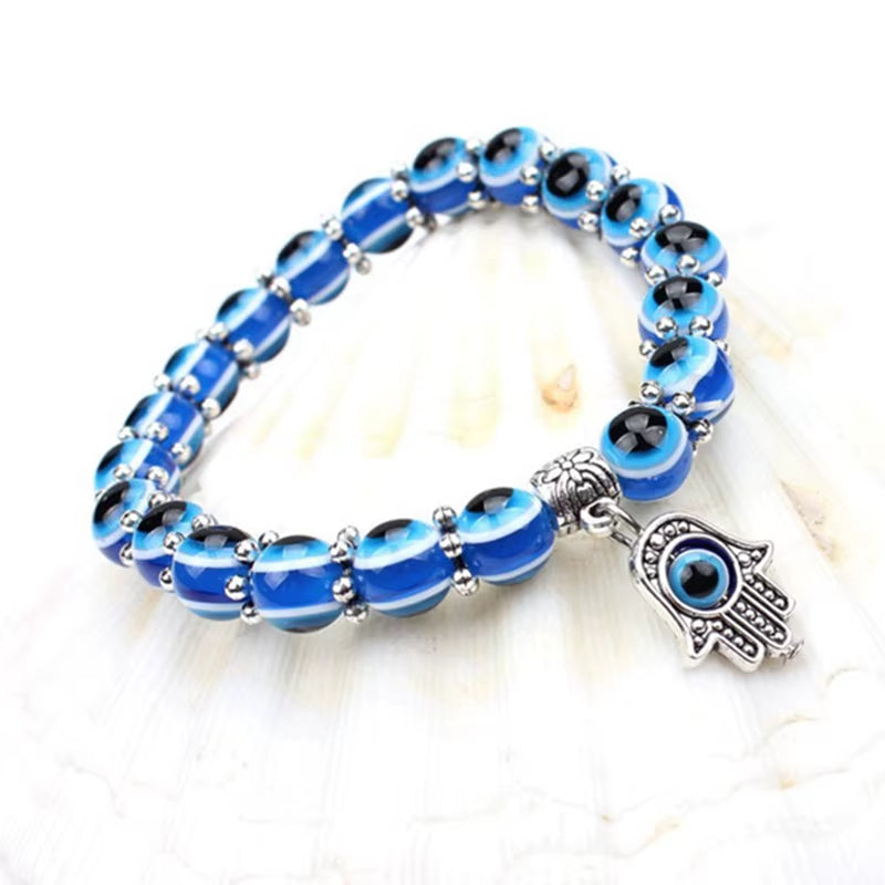 Load image into Gallery viewer, Fatima Hamsa Hand Bracelet Blue Evil Eye Charms Bracelets & Bangles