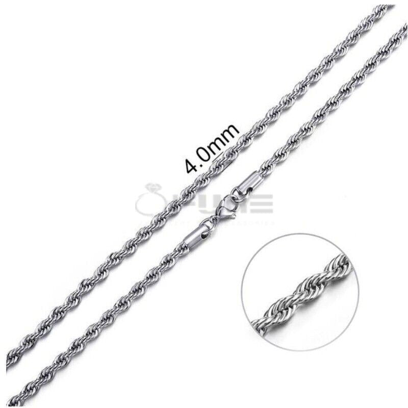 Load image into Gallery viewer, Women Men Gold Silver Twisted Rope Hip Hop Stainless Steel Long Chain Necklace