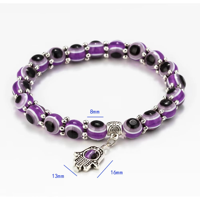 Load image into Gallery viewer, Fatima Hamsa Hand Bracelet Blue Evil Eye Charms Bracelets & Bangles