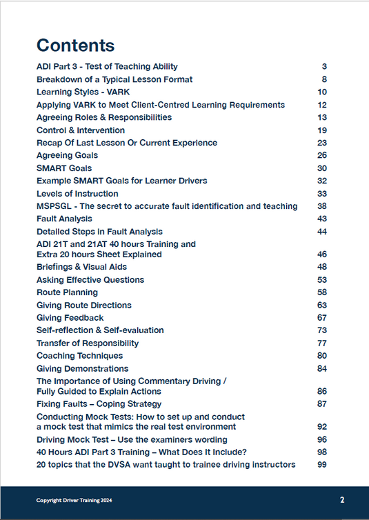 What Does Our ADI Part 3 Skills Include?
Our ADI Part 3 training programme is meticulously designed to cover all the essential skills and knowledge required to pass the test. With a focus on both practical and theoretical instruction, we ensure that you are well-prepared to meet the DVSA’s standards. Here’s what you can expect:
Learning Styles and VARK