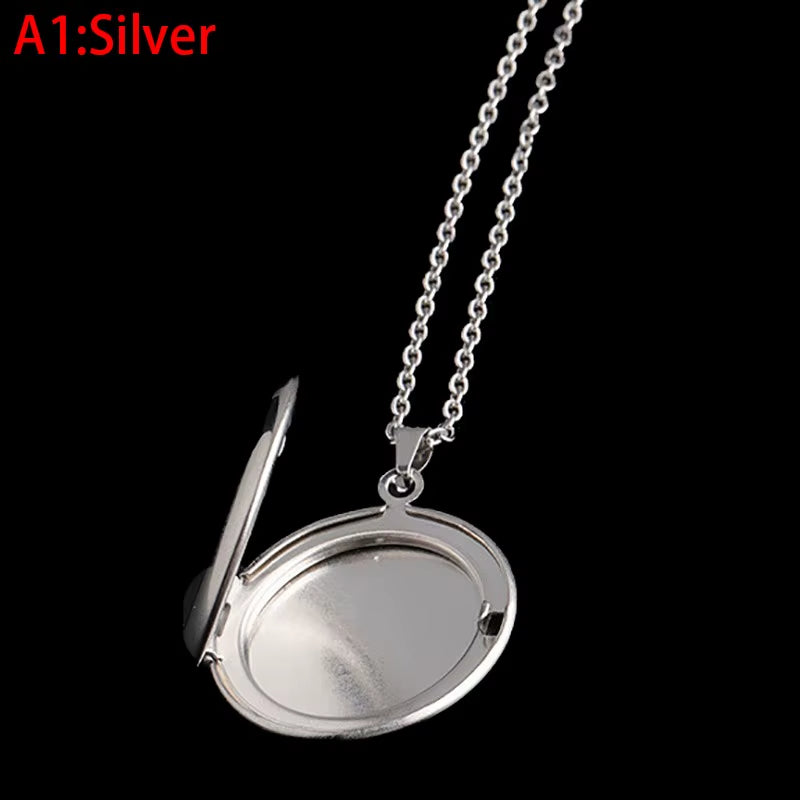 Load image into Gallery viewer, Stainless Steel Circular Locket Pendants for Women Men Openable Photo Frame Glossy Stainless Steel Necklaces