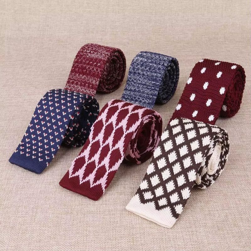 Load image into Gallery viewer, Brand New Men'S Knitted Fashion Tie Features Narrow Version Flat Head
