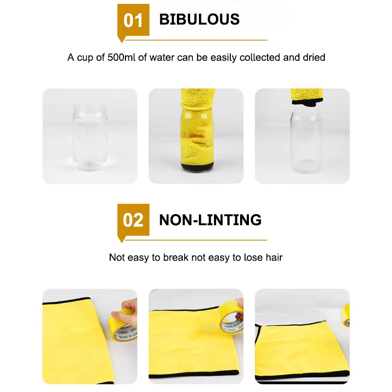 Load image into Gallery viewer, SEAMETAL Microfiber Car Washing Towel 400GSM Double-Sided Coral Velvet Clean Towels High Water Absorption Car Wash Drying Cloth