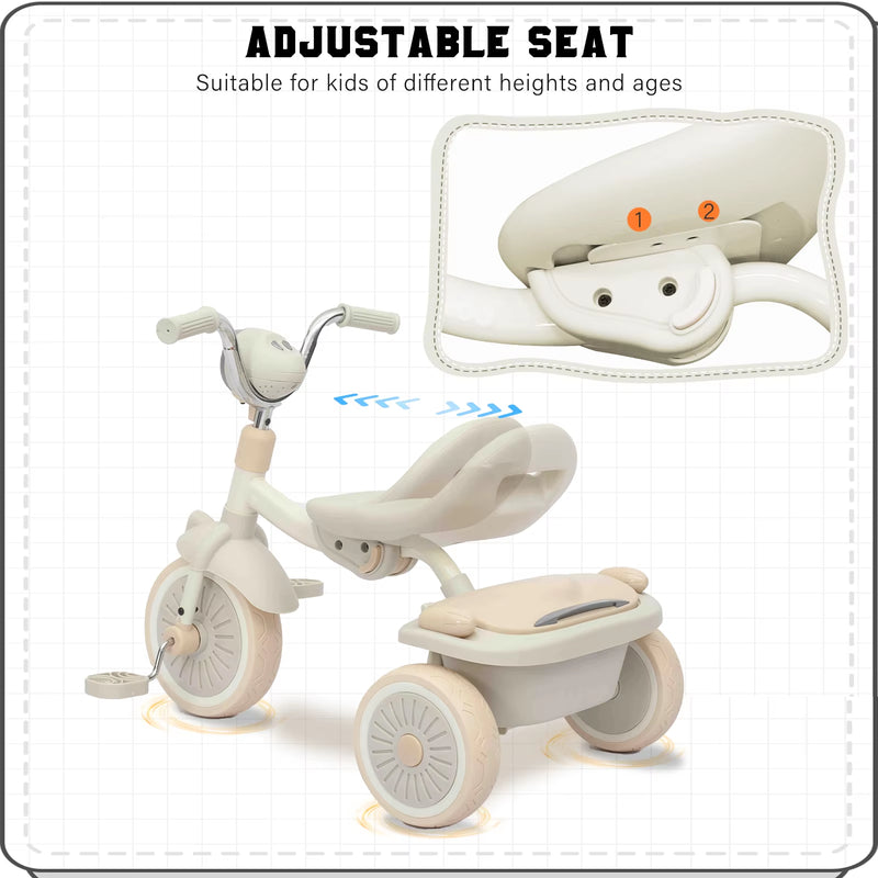 Load image into Gallery viewer, Baby Foldable Tricycle Trike with Pedals,Unique PU Wheels