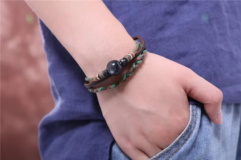 Load image into Gallery viewer, Leather Bracelets for Women Men Jewelry Handmade Wing Charm Pulseira Masculina Pulseira Feminina Bileklik Bracelet Men Femme New