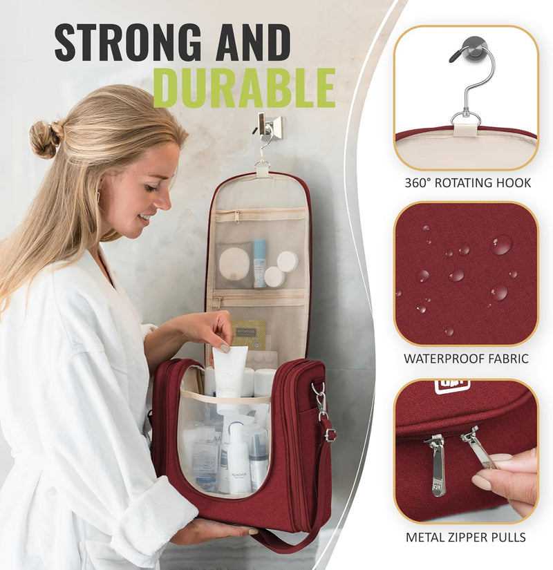 Load image into Gallery viewer, Extra Large Hanging Travel Toiletry Bag for Women & Men