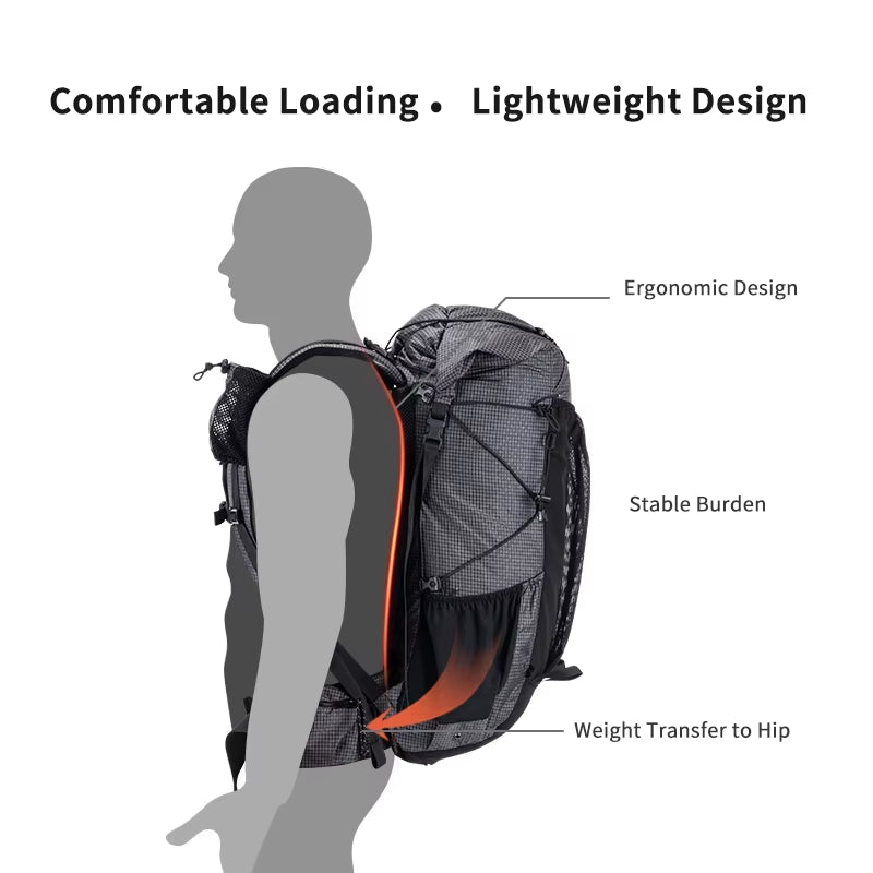 Load image into Gallery viewer, Ultralight Backpack with Frame Waterproof Travel Bag Men Women Camping Climbing Hiking with Rainproof Cover 45L/65L