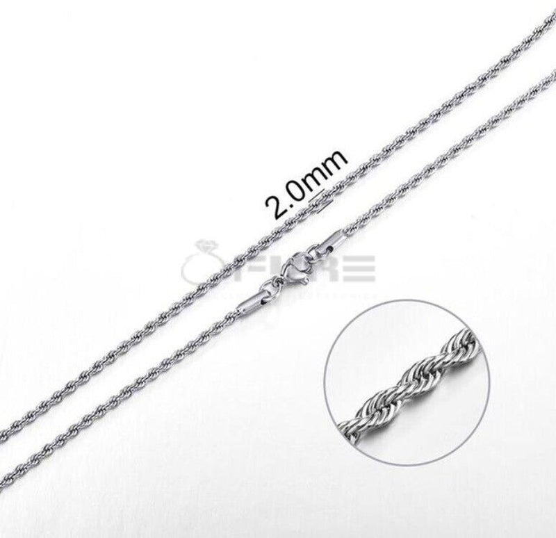Load image into Gallery viewer, Women Men Gold Silver Twisted Rope Hip Hop Stainless Steel Long Chain Necklace