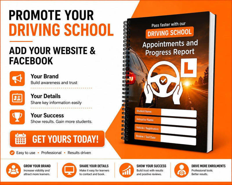 Load image into Gallery viewer, Driving Lessons Progress book for Driving Schools