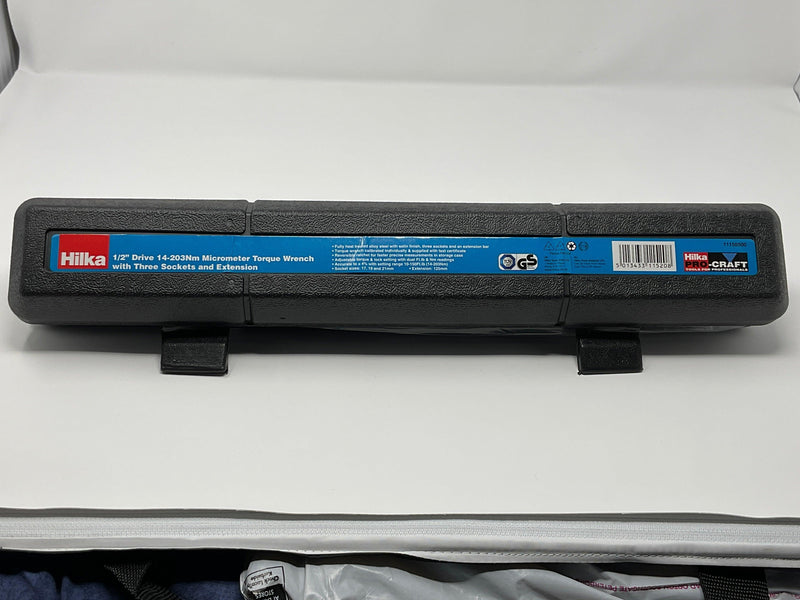 Load image into Gallery viewer, Hilka 1/2" Drive Micrometer Torque Wrench with 3 Sockets & Extension, Professional Tool Kit