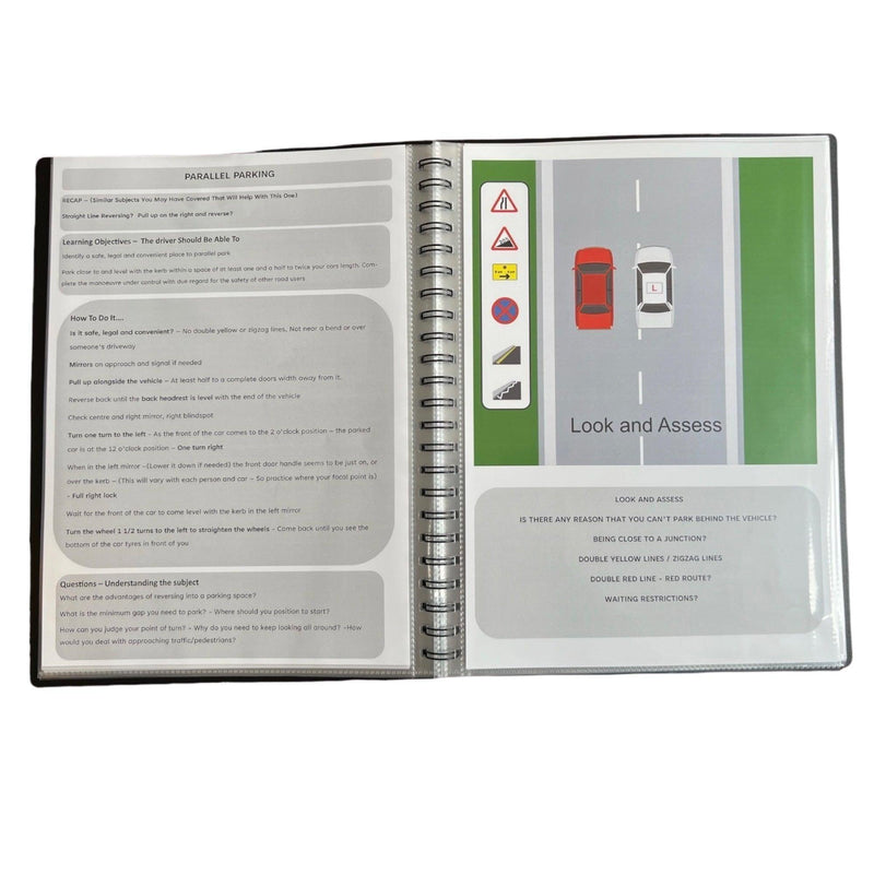 Load image into Gallery viewer, Driving instructor lesson plan for parallel parking with diagrams and ADI training steps