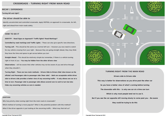 Driving Instructor Lesson Plans - Crossroads