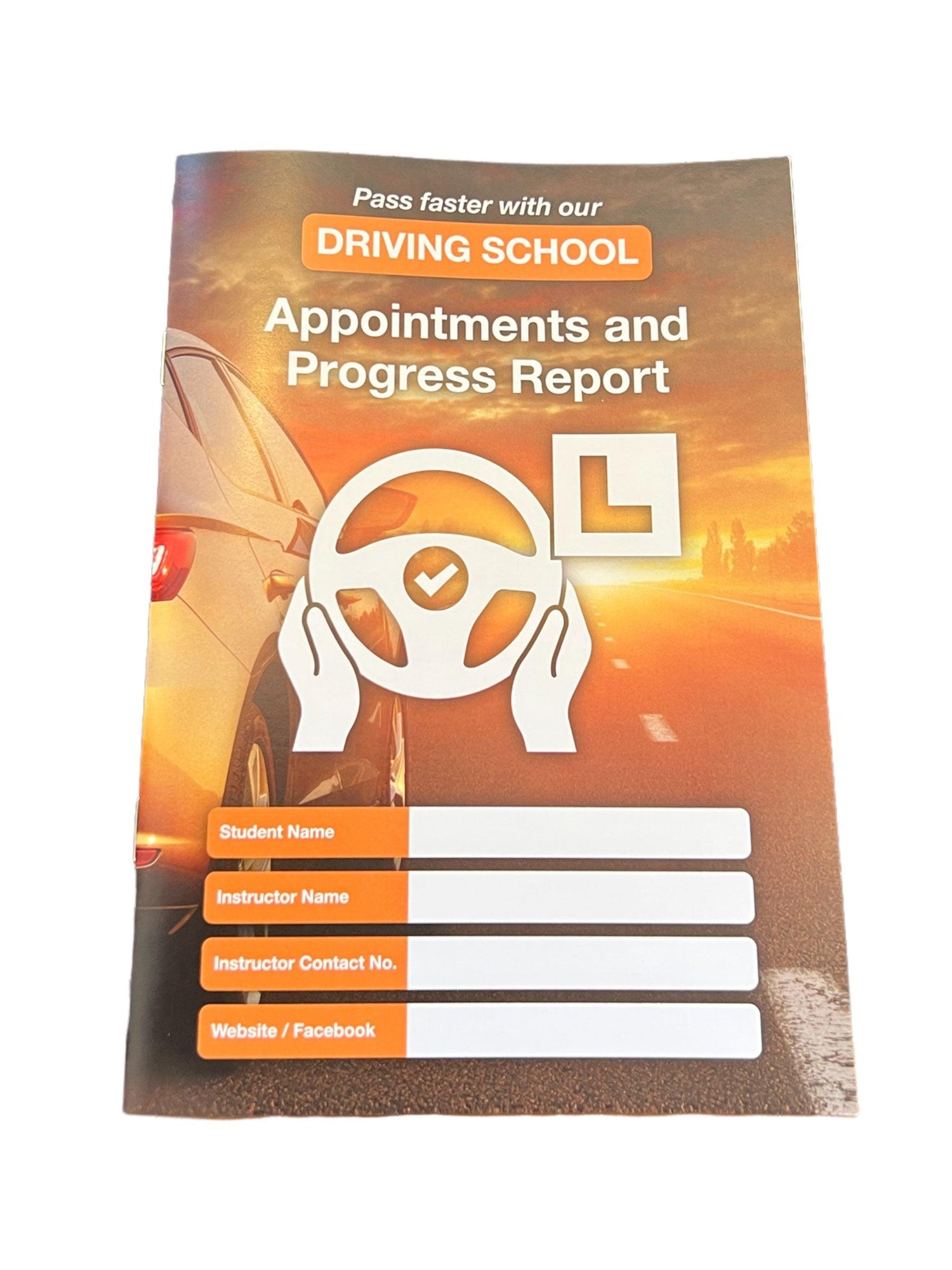 Driving Lesson Tracking Driving Lessons Progress Report Planner & Appointment Card for Driving