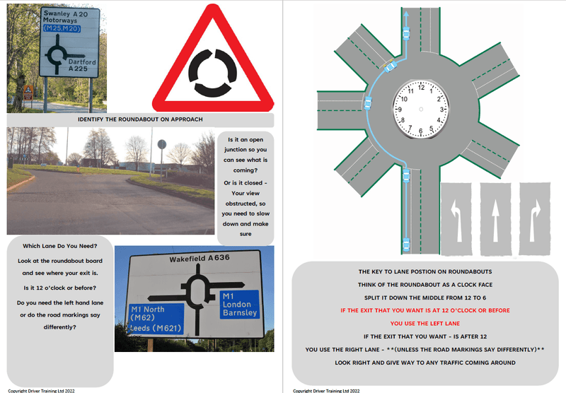 Load image into Gallery viewer, ADI Part 3 Driving Lesson Plan Diagrams Roundabouts-Driver Training Ltd

