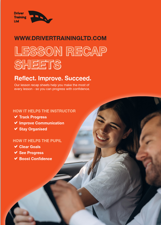Why Choose a Driving Lesson Recap Sheet? Most learners leave a session thinking:
“What exactly do I need to practice again?”

That’s where a driving lesson recap can help.

