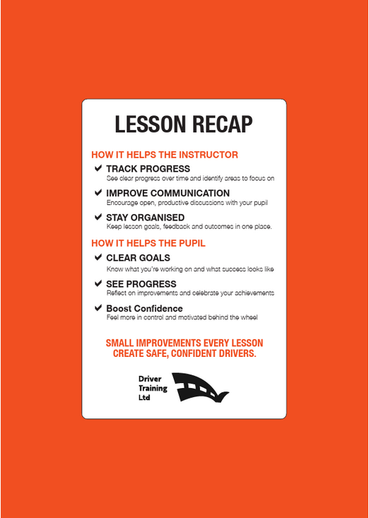 Load image into Gallery viewer, Sheet of paper with 'Lesson Recap' text on an orange background
