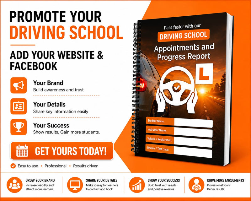 Load image into Gallery viewer, Driving Lessons Progress book for Driving Schools
