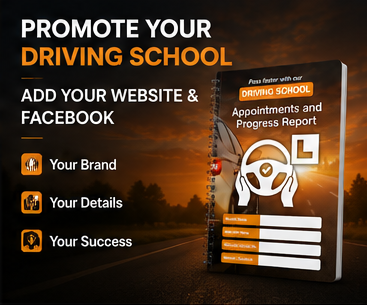Load image into Gallery viewer, 12 page A5 Driving Lessons Progress Book

5 Pages for writing Notes

Numbered Progress System

Driving Lessons Progress book for Driving Schools Driving Lessons Progress Book 10-Pack for Driving Schools - Convenient A5 Size, Progress Cards, Progress Report &amp; Appointment Card
