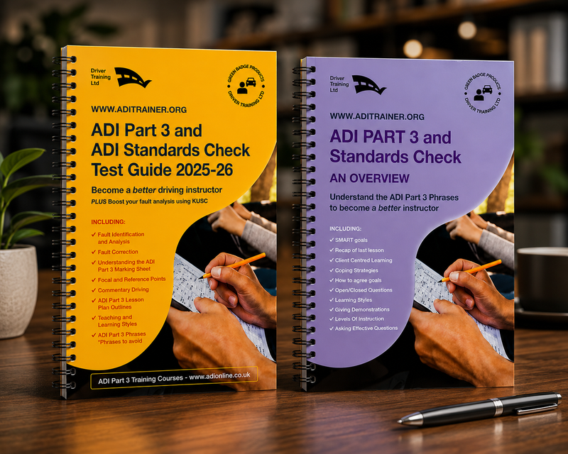 Load image into Gallery viewer, ADI Part 3 17 competencies and Skills and Phrases to pass

ADI Part 3 Test Guides - a twin pack of best selling books to help you understand what is required for the ADI Part 3 test and in the process help you to become a better teacher

