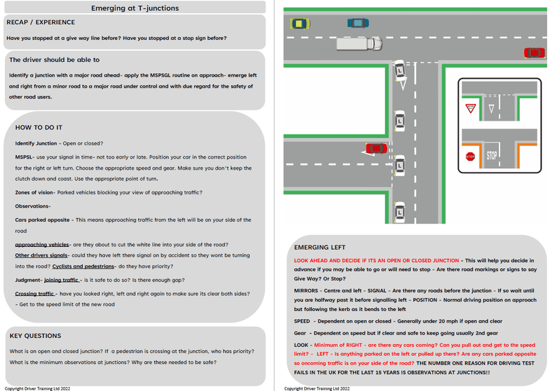 Load image into Gallery viewer, Driving instructor lesson Plans ADI Part 3 Turning Emerging, junctions
